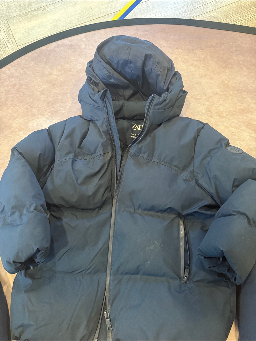 Zara Kids Black Puffer Jacket with Hood